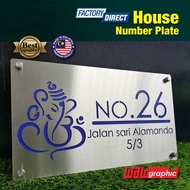 House Number Plate Nombor Rumah 门牌 Stainless Steel 304 白钢门牌 C6105