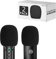 Geekria for Creators Foam Windscreen for 1.6" Diameter Microphones, Antipop Foam Cover, Mic Wind Cov