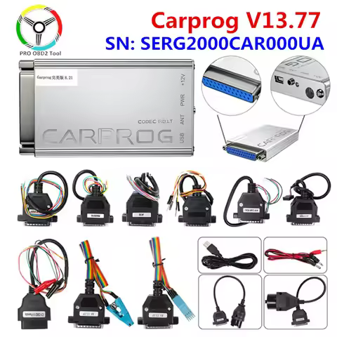 Carprog V13.77 SERG2000CAR000UA Carprog 8.21 Full Adapters CarProg Online Programmer Auto AirbagTool