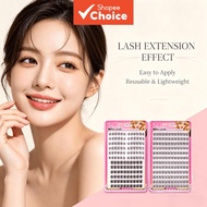 Dorolab Glue-free False Lashes 204-288 Cluster Eyelash Extensions with Lash Storage Box Self-adhesiv