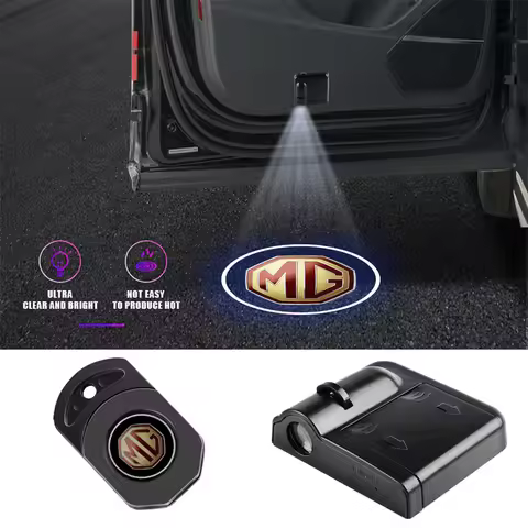 2Pcs HD Car Door Welcome Light LED Auto Decorative Projector Lamp For MG ZS 5 7 6 Cyberster Scorpio 