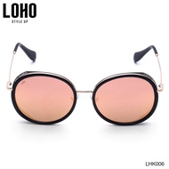 Sunglasses-lohoCermin Mata Hitam Wanita Kotak Besar Bulat Muka Fesyen Retro Wanita Trend Gelas Personaliti Cermin Mata H