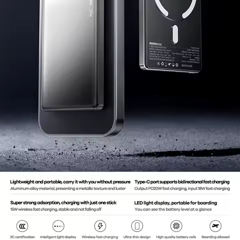 REMAX Magnetic Power Bank Wireless Charging For iPhone 17 16 Pro Max 15 14 X Xiaomi Samsung S26 1000