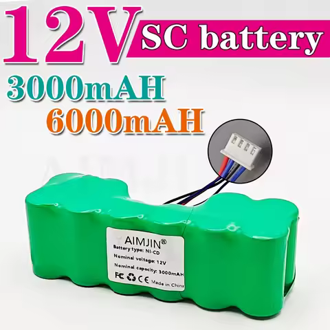 12V Ni-CD Battery Replacement for Ecovacs 10001568 10002167 DD3G DD4G DE5G DD35 DG710 DM88 ZJ1517-HF