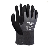 1-Pair Nitrile Impregnated Work Gloves Safety Gloves for Gardening Maintenance Warehouse for Men and Women (Black Gray L)