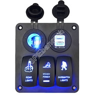 WP-448A1 3 GANG Rocker Light Switch Panel For Car Marine Boat Circuit Waterproof 12-24V