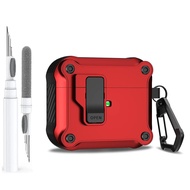 (Only Case) ZUZG Automatic Lock Case Compatible with AirPods 4 /Pro 2nd/1st Generation Cover with Ke