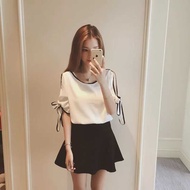 [Local Seller ][Ready Stock ]High Quality Brand New Women EDITH SELF-TIE BASIC TOP Blouse 3231