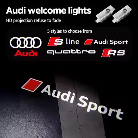2Pcs Led Car Door Welcome Lights Audi Sport Sline Logo Projector Lamp For A4 B5 B6 B7 B8 A1 A3 A6 A5