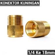 1/4 inch inner thread converter connector to 18mm outer thread - BRASS