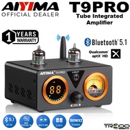 AIYIMA T9 PRO Wireless Bluetooth Receiver/Streamer, Coaxial / Optical / USB DAC &amp; Tube Integrated Amplifier