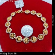 Murni Mewah Emas916, R. Tangan Bunga Bulat Tm Tpry 7283 0.9 cm Pd 18.1 18.8