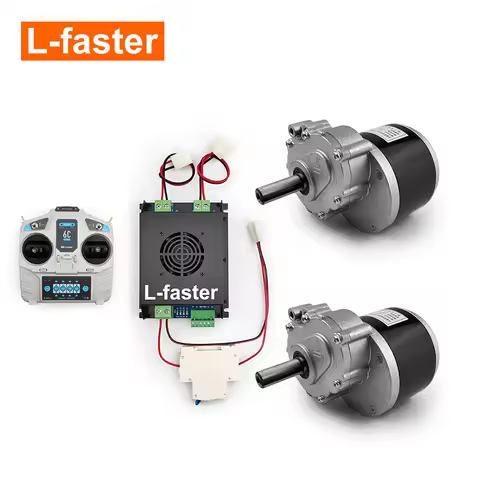 2WD 500W Motor Kit 2 Brushed Geared Motors 75RPM 120RPM Remote Control For 2-Wheels Drive Electric C