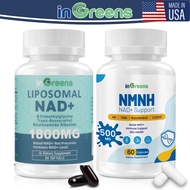 inGreens 1800mg NAD+ Supplement & 500mg NMNH Supplement,120 Softgels,Superior Absorption,DNA Repair,