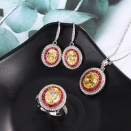 [New Store Discount] Jewelry Jewelry 2026 High Carbon Diamond Ice Flower Cut Yellow Diamond Temperam