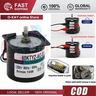 High Torque Low Speed 60KTYZ Motor 2.5RPM 220V AC Reduction Gearbox Low Noise for Barbecue