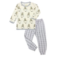 Baa Baa Sheepz Pyjamas Set Big Sheepz Yellow + Checkers Grey