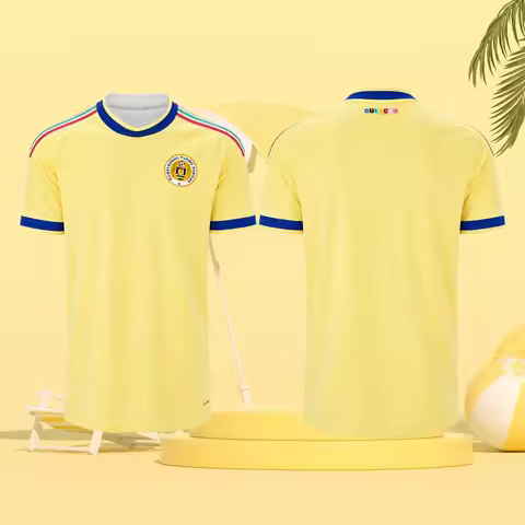 2026 New Federashon Futbol Korsou Curacao Soccer Fans Jersey Summer Breathable Casual Sportswear Yel