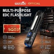 WARSUN SQ03 LED Flashlight  Rechargeable Emergency Light 8 Modes for Camping and Hiking Light