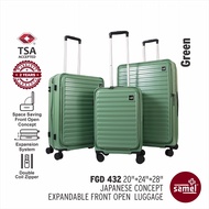SAMEL 3-IN-1 SET FGD 432 JAPANESE CONCEPT EXPANDABLE ANTI-THEFT ZIPPER FRONT OPEN LUGGAGE (20" + 24"