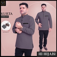 BAJU KURTA Lelaki Dewasa Murah Lengan Panjang 2023 Berkolar Tidak Jarang Dark Purple Muslim Wear