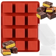 Chocolate Bar Mold Deep, Silicone Dubai Chocolate Bar Pistachio Molds with Bags Scraper, Square Fix 