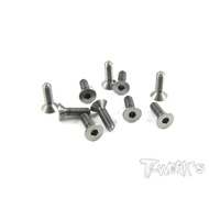 TSS-310C  T-WORK'S 3mm x 10mm 64 Titanium Hex. Countersink Screw 10pcs.