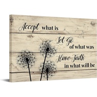 iKNOW FOTO Dandelion Accept What is Let Go of What was Quotes Poster Canvas Prints Wall Art Prints V