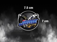 สติ๊กเกอร์ ท่อสูตร JAME Racing แบบกลม สีน้ำเงิน สะท้อนแสง3M สติกเกอร์ซิ่ง สติกเกอร์รถซิ่ง สติ๊กเกอร์รถแต่ง