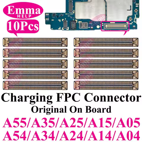 10pcs Charging FPC Connector For Samsung Galaxy A54 A34 A14 A04 A35 A55 A25 A15 A05s A24 USB Charger