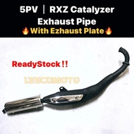 YAMAHA 5PV EXHAUST ( WITH EXHAUST PLATE ) // 5PV RXZ CATALYZER EXHAUST CHAMBER MUFFLER EKZOS PIPE MU