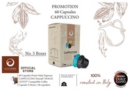 (เซ็ต 5 กล่อง x12 แคปซูล) Punto Italia Espresso กาแฟแคปซูล CAPPUCCINO สำหรับเครื่อง DOLCE GUSTO® (เซ