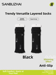 SANBUZHAI | White Spring Autumn Thick Leg Knit Sock