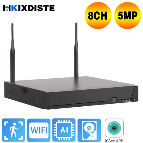 8CH ICsee H.265 HD 5MP Wireless NVR Recorder for ICSEE XMEYE WIFI CCTV Camera System Support 5MP/2MP