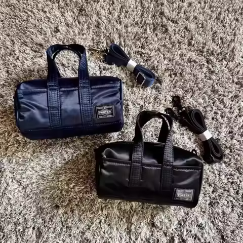 Porter 2 Way Shiny Soft Mini Handbags Tote Bag Duffle Casual Shoulder Bag Crossbody Bag Small Purse 