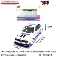 MINI GT 89L BMW M3 E30 1 SCHNITZER MOTORSPORT 1992 GUIA RACE OF MACAU WINNER WHT 1-64 20