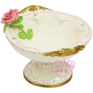 Little Princess Japanese Boutique Rose Three-Dimensional Pattern White Pink Decorative Pot Fruit Pot