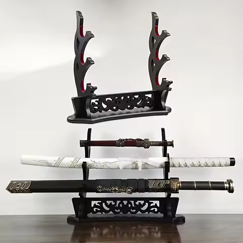 Wooden Katana Stand Holder Dragon Sword Storage Shelf Rack Support Display Japanese Katana Sabre Cra