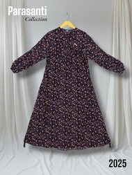 Kode 24 Gamis Muslim Gaun Dress Bahan Katun Monalisa Hitam Motif