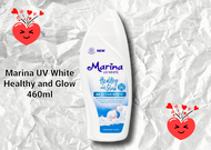 Marina Uv White Healthy and Glow 460ml Handbody Lotion warna Biru