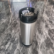 New 10L/19L Beer Keg Barrel with Pressure Gauge Cap 304 Stainless Steel Home Brewing Barrel Rubber H