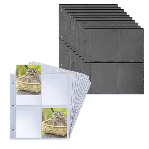 80 Pockets A5 3 Rings 4 Pockets 10 Pages Binder Photocards Refill Photo Album Sleeves Double Side Tr