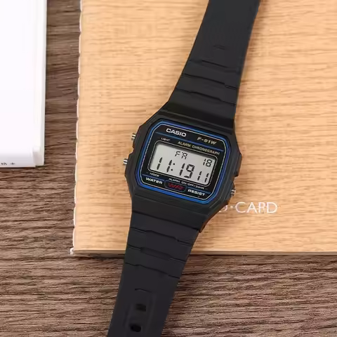 Casio F-91W-1 Fashion Retro Small Square Wristwatch All Match LCD Display Waterproof Trendy Outdoor 