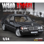 Mercedes Benz W140 320SEL Classic Limousine Alloy Diecast Model Car Sound & Light Simulation Koleksi
