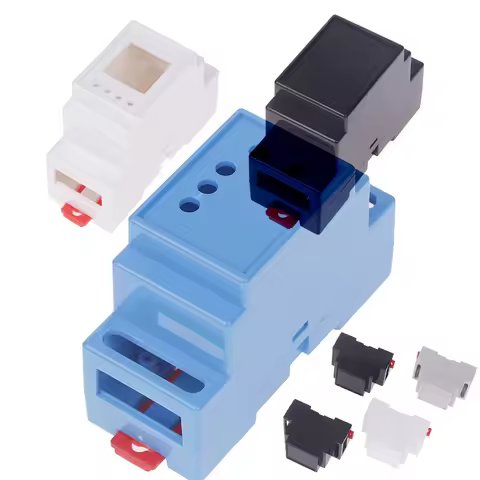 Plastic 1PC DIN Rail PLC Junction Box Plastic Electronics Box Project Case 4Colors 88x37x59mm 35-Rai