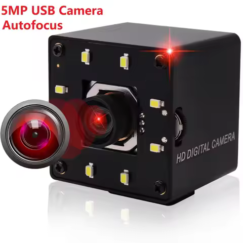 Autofocus 5MP 30fps USB Camera IMX335 Day And Night Video Surveillance Webcams With White LEDS