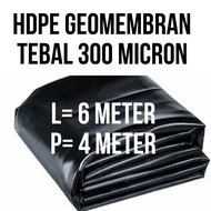 hdpe geomembran 300 micron ukuran 6x4 meter ( kolam ikan )