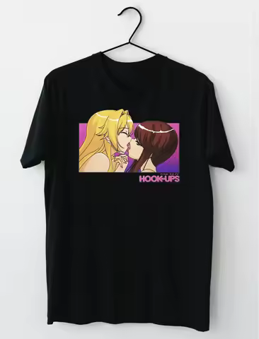 Hookups Skateboard Kissing Girls T-Shirt S-4XL