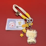 清楚处理卡通足金999K猫挂件黄金Hello彩色挂绳手机挂件钥匙扣包包挂饰Cartoon gold 999K cat pendant gold He甩卖