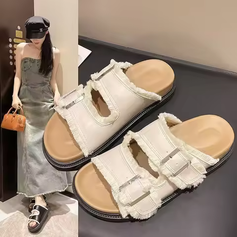 Women's Shoes Slippers for Ladies PlatformSoft Slides Retro Concise Slippers Women Summer Shoes Slid